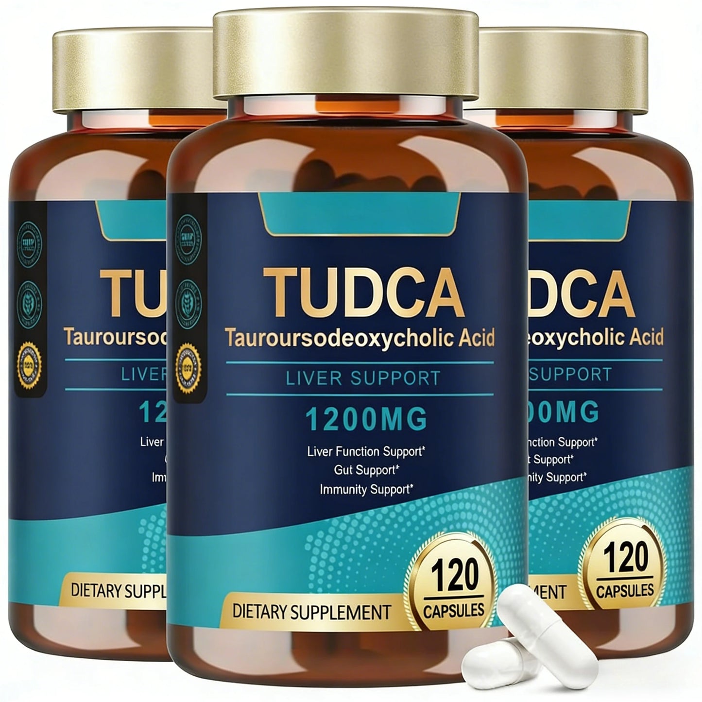 TUDCA Bile Salts, 120 Capsules, Ultra Strength Pure TUDCA Liver Supplements, Liver and Gallbladder Cleanse & Repair, Vegan
