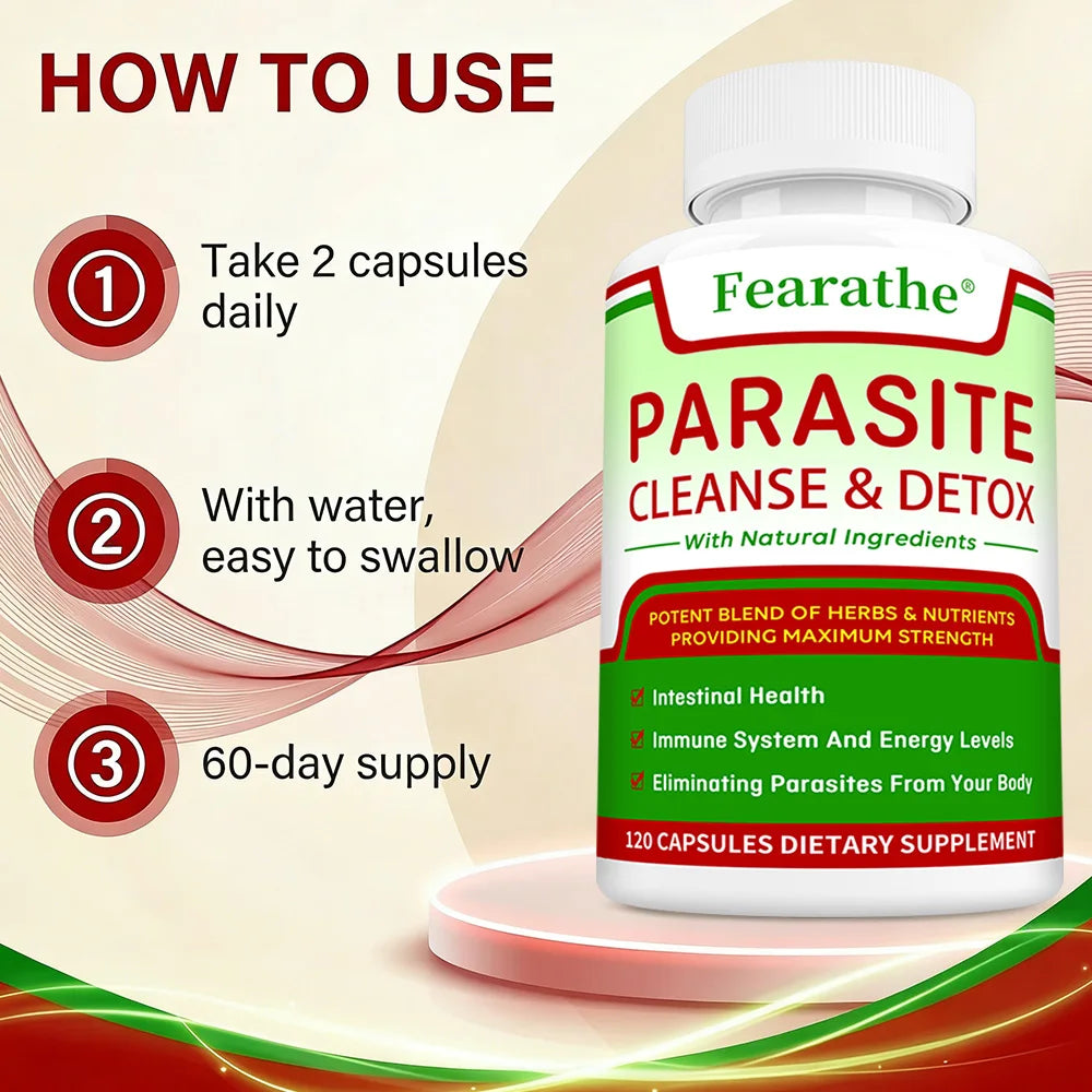 Parasite Cleanse & Detox Capsules - Promote Intestinal Cleansing and Detoxification, Relieve Constipation Supplements