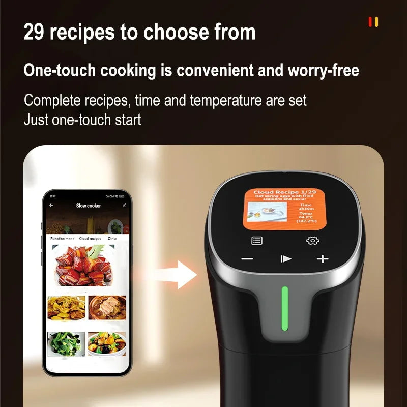 1100W Vacuum Sous Vide Cooker IPX7 Waterproof Electric Slow Cooker Immersion Circulator Accurate Cooking With Digital Display
