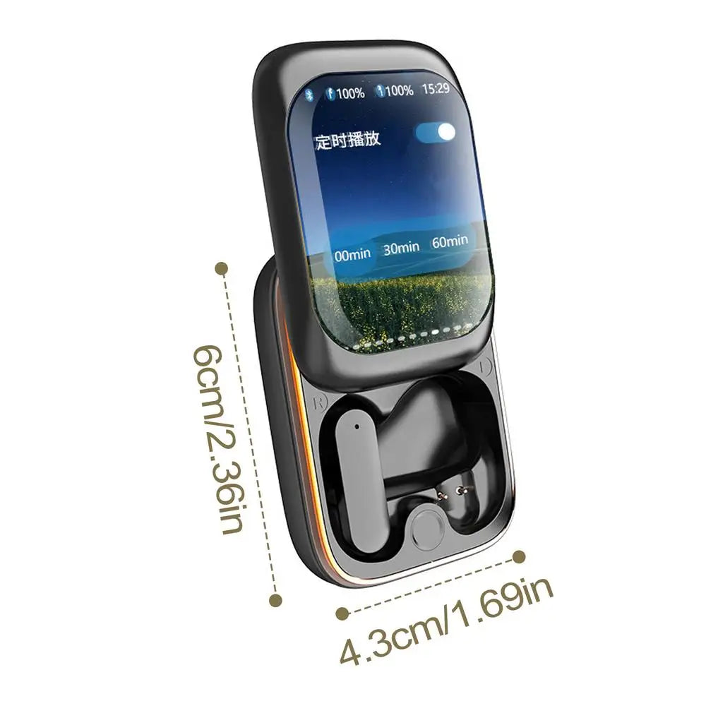 Smart LED Touch Screen Slider Wireless Blue tooth Headset Color Screen Display Noise Reduction Game Mode Switches