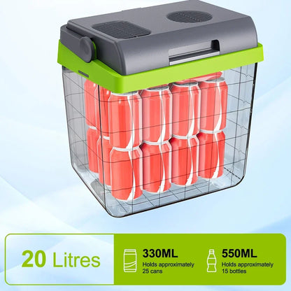 20L Portable Refrigerator Car Home Dual Use Mini Cooler Warmer Fridge for Outdoor Travel Camping Picnic Vehicle Truck Office