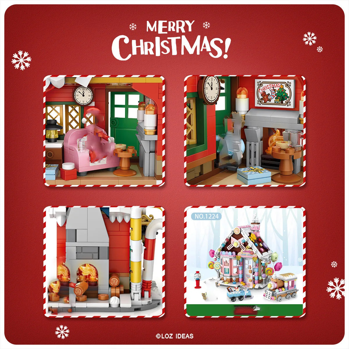 LOZ-1224 Christmas Toys Series Forest House Building Candy House Puzzle model children's Christmas science building block toys