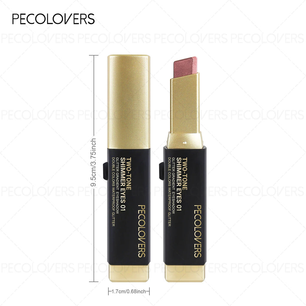 1PC Metallic Shimmer Duo Eyeshadow Stick - Pearlescent Matte, Multiple Color Options, Nude Makeup, Perfect for Christmas Makeup