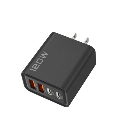 Total 120W USB Fast Charger 4 Ports PD Type C Quick Charge 3.0 Charger For iPhone 15 14 Samsung Xiaomi EU/US Plug Power Adapter