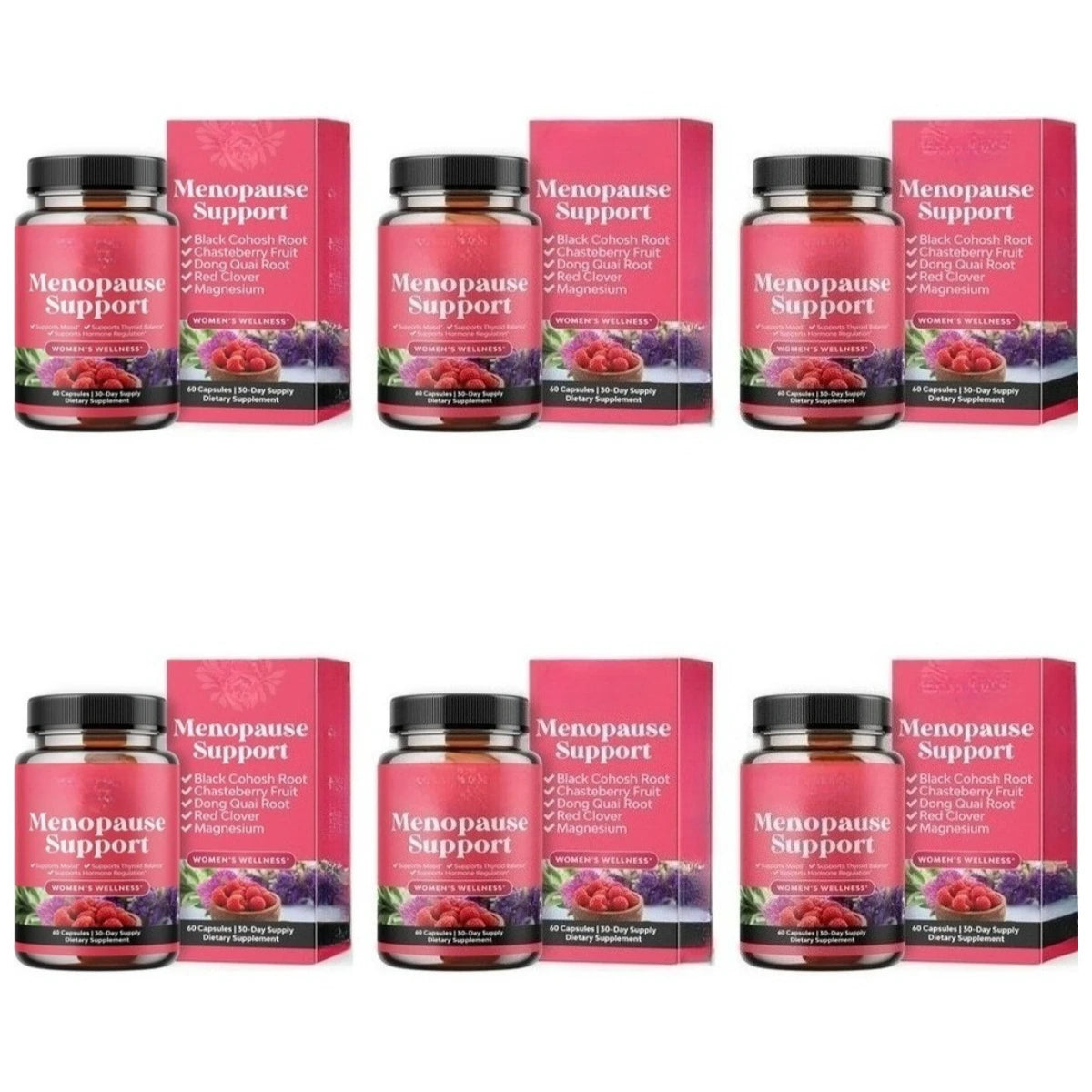 Women's Menopause Support Capsules with Dong Quai & Lemon Balm for Mood, Sleep and Hot Flash Support 60 Capsules