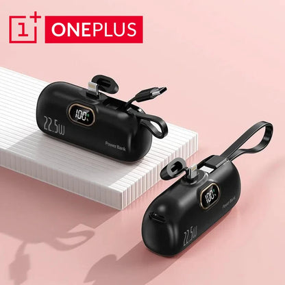 OnePlus 30000mAh Mini Portable Power Bank Capsule Mobile Power Supply Emergency External Battery Fast Charger Type-c For iPhone