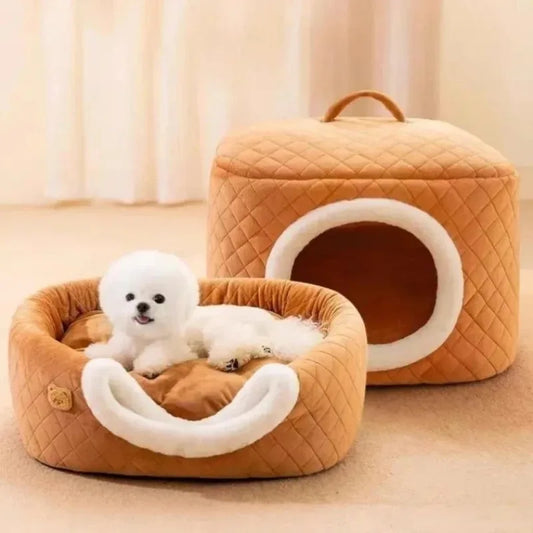 New Winter Pet House Dog Soft Nest Kennel Cozy Sleeping Warm Cave Cat Dog Kitty Basket Cats Bed For Small Medium Dogs Cats