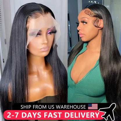 Ready To Wear Brazilian Bone Straight Glueless Wigs 13x4 13x6 HD Lace Front Human Hair Wig Pre Plucked Hair 5x5 Lace Closure Wig