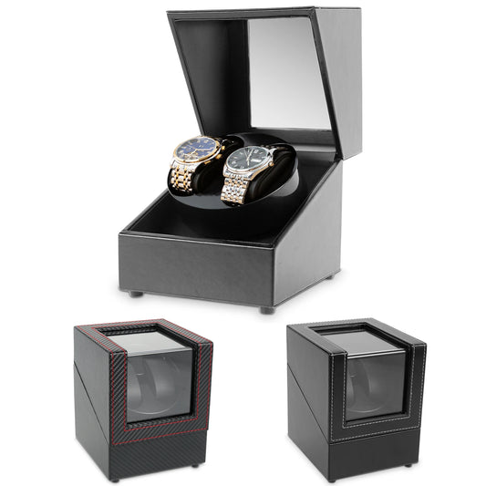 Automatic Single Watch Winder Noiseless Watch Winder for Business Motor leather Watch Rotator AC Adapter