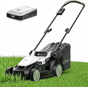 Litheli 16 Inch Lawn Mower 2x20V Electric Coreless Lawn Mower Lightweight Push Mower with 6-Position Height Adjustment, 2 X 4.0A