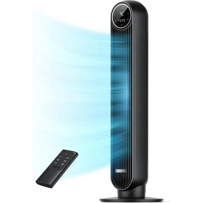 Dreo Tower Fan for Bedroom, 25ft/s Velocity 28dB Quiet Floor Fan, 90° Oscillating Fans for Indoors with 4 Speeds, 4 Modes