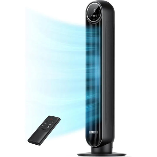Dreo Tower Fan for Bedroom, 25ft/s Velocity 28dB Quiet Floor Fan, 90° Oscillating Fans for Indoors with 4 Speeds, 4 Modes