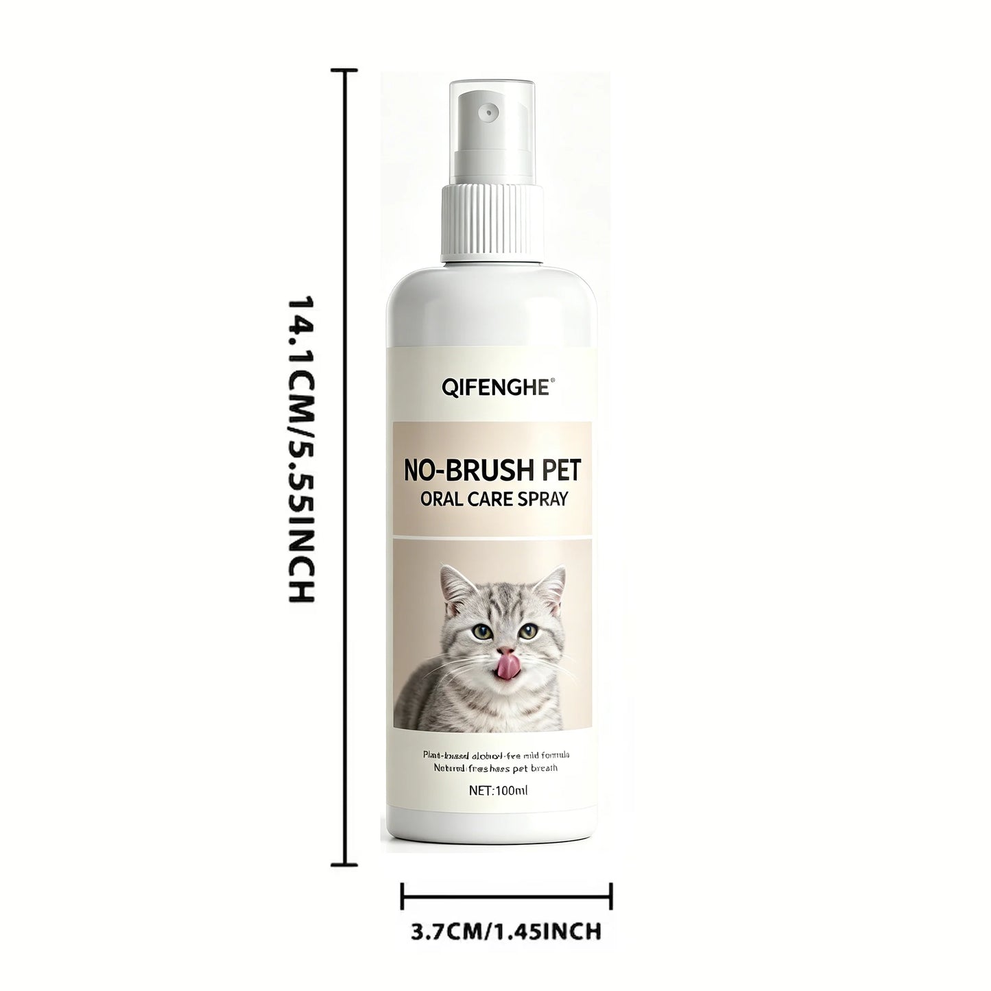 NO-BRUSH PET ORAL CARE SPRAY,  Fresh Breath for Cats & Dogs, Daily Oral Hygiene Cleaner for All Breeds