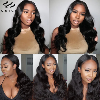 UNice Hair 180% Density Body Wave V Part Wig With Drawstring 100% Human Hair Real Scalp Upgrade U Part Wig Fit For All Sizes