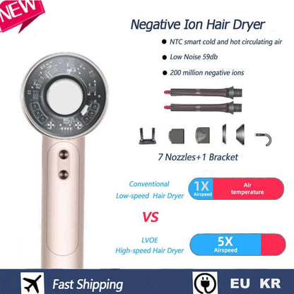 Super Hair Dryer Leafless High Speed Negative Ion Hair Care 160000RPM Fas Dry 220V Super Home Hair Salon Blow Dryer