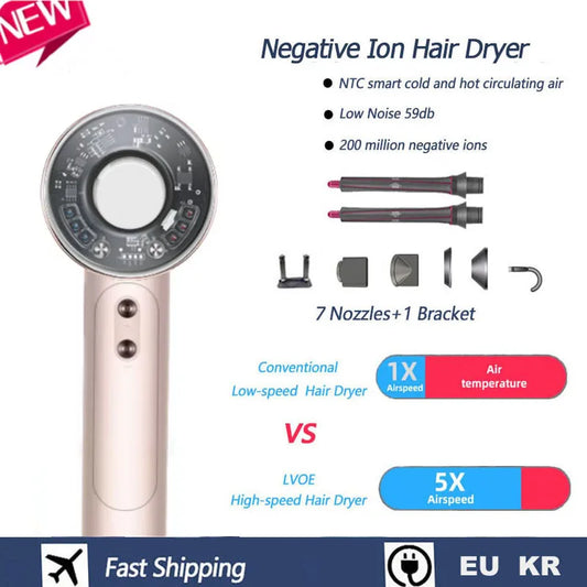 Super Hair Dryer Leafless High Speed Negative Ion Hair Care 160000RPM Fas Dry 220V Super Home Hair Salon Blow Dryer Merit Sell
