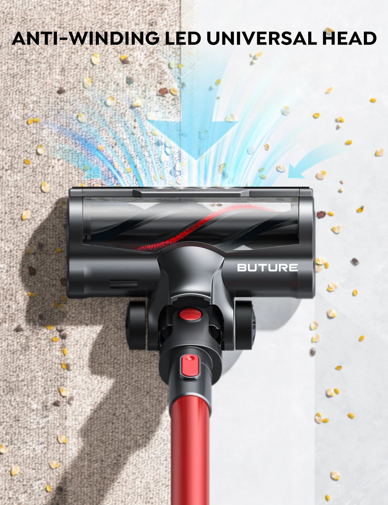 BUTURE 500W 50000Pa Powerful Cordless Vacuum Cleaner Wireless Handheld For Home Appliance with Touch Screen 55 Min Runtime