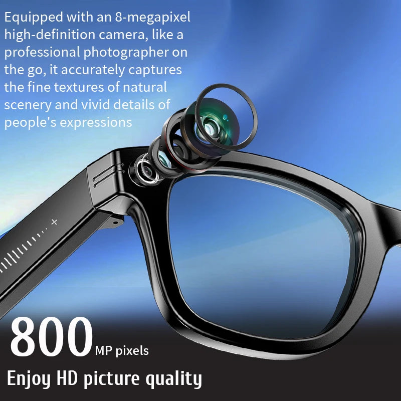 New AI Glasses HD Anti-shake Camera Video Recording Smart Glasses Voice Call Wireless Bluetooth Call Translation Sunglasses