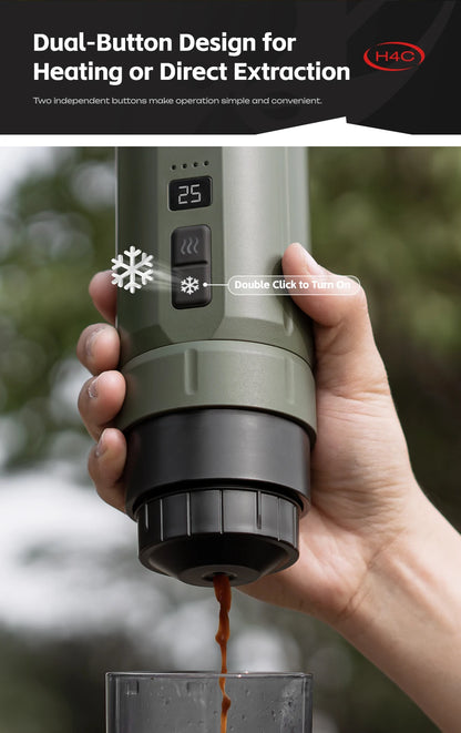 HiBREW Portable Espresso Coffee Machine for Car & Home Camping Coffee Maker Fit Nespresso Dolce Capsule Powder H4C