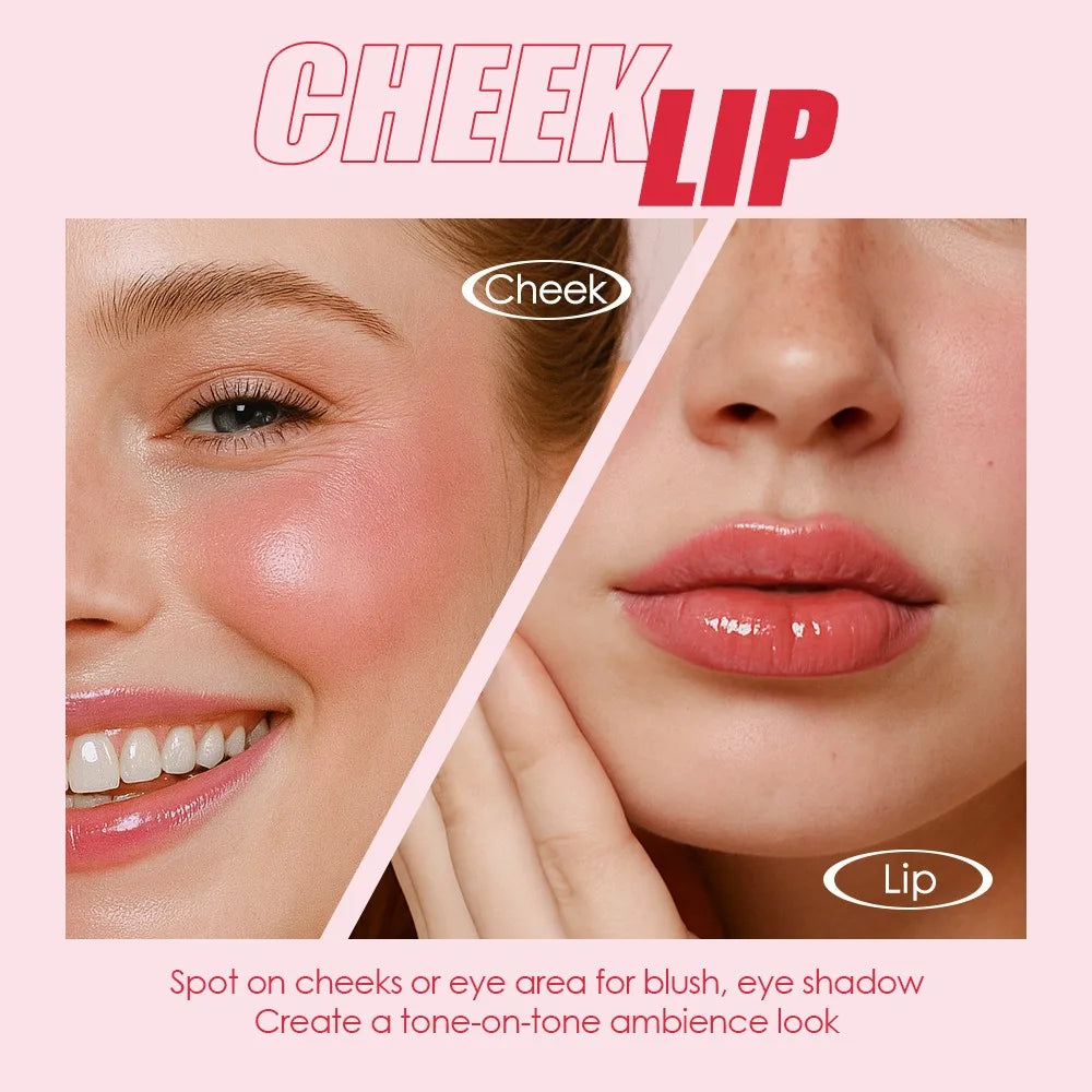 Long-lasting Moisturizing Solid Lip Jelly Red Tinted Lip & Cheek Jam Lip Balm Smooth Gloss Jelly LipGloss Water Light Lipsticks