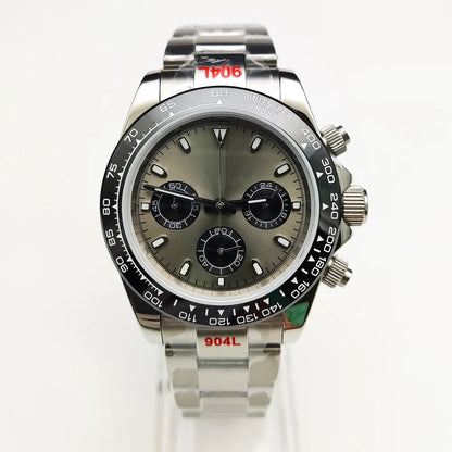 20 Colors dress 39mm Quartz Chronograph Sapphire Crystal Stainless Luminous Men's Watch VK63 Movement Calendar Strap
