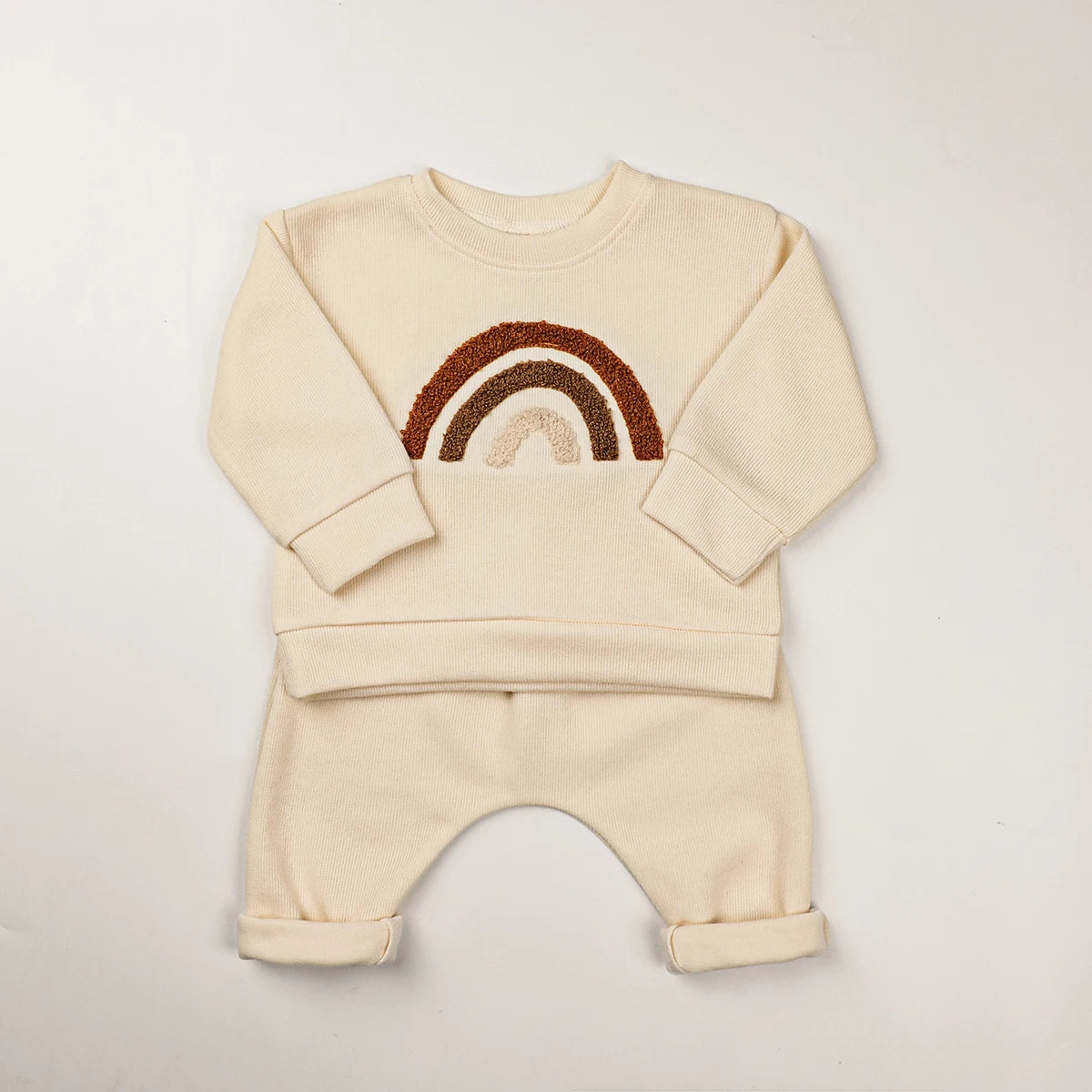2024 Spring Baby Boys Clothes Cute Organic Cotton Sets Girls Long Sleeve Casual Sweatshirt+Pants 2pcs Kids Clothes Sports Suit
