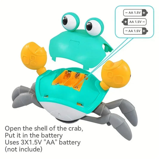 Interactive Toys Crawling Crab Toy for Kids,Induction Escape Crab Electric Pets Musical Toys Toddler Crawling Toys for Children