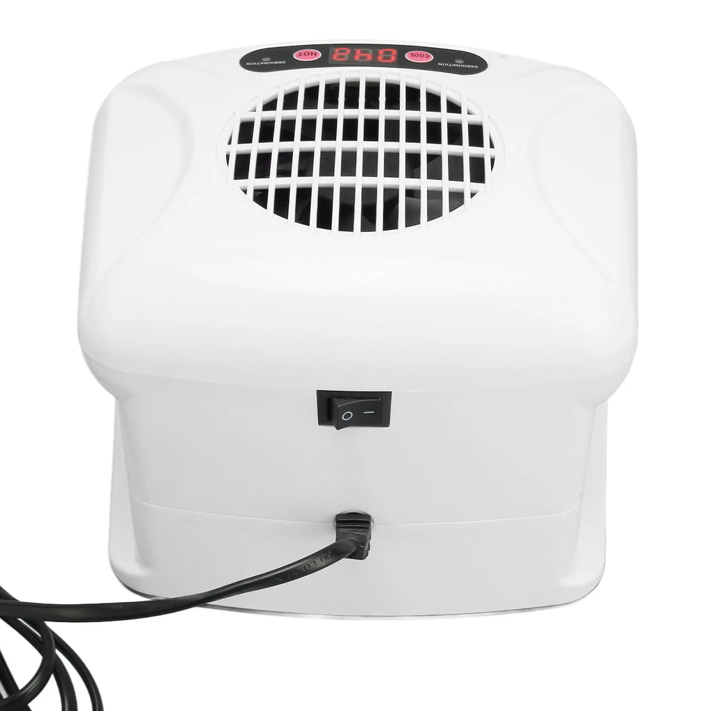 Nail Fan Blow Dryer Single Hand Nail Air Dryer Warm Cool Wind Automatic Sensor Nail Fan Blow Dryer for Home Salon White