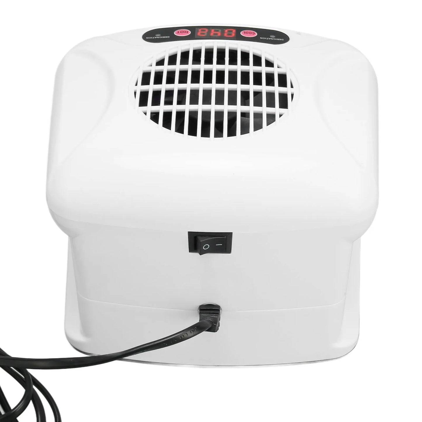 Nail Fan Blow Dryer Single Hand Nail Air Dryer Warm Cool Wind Automatic Sensor Nail Fan Blow Dryer for Home Salon White