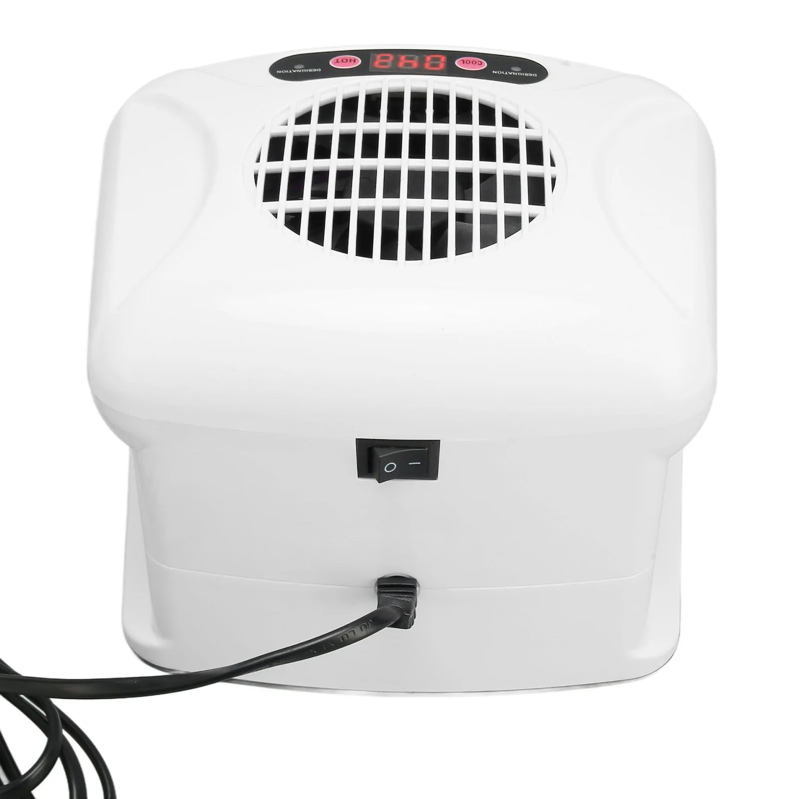 Nail Fan Blow Dryer Single Hand Nail Air Dryer Warm Cool Wind Automatic Sensor Nail Fan Blow Dryer for Home Salon White