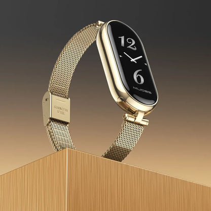 Strap for Mi Band 9 8 10 Bracelet for Xiaomi Smart Band 8 7 5 6 4 3 NFC Global Version Women Girls Metal Watch Band Wristband