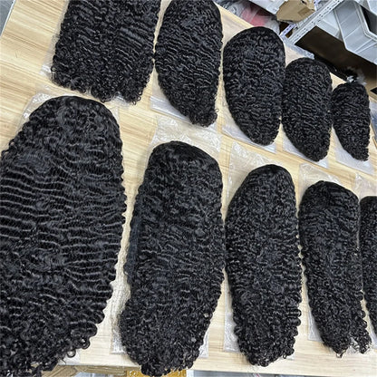 250 3C4A Burmese Curly Human Hair Wigs Curls 13x6 13x4 HD Transparent Lace Frontal Wig For Women Burmese Curly Full Lace Wigs