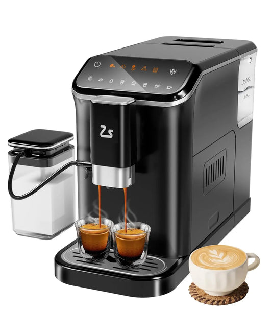 20 Bar Fully Automatic Espresso Machine With Grinder Milk Frother One-Touch 6 Recipes 1.5L Tank Self-Cleaning For Home Office Merit Sell