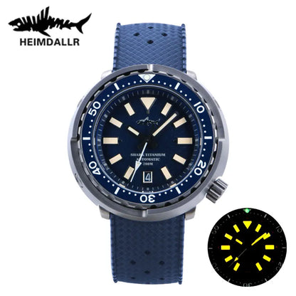Heimdallr Retro Titanium Tuna Watch Grey Dial Luminous Sapphire 20Bar Waterproof Ceramic Bezel NH35 Automatic Mechanical Watch
