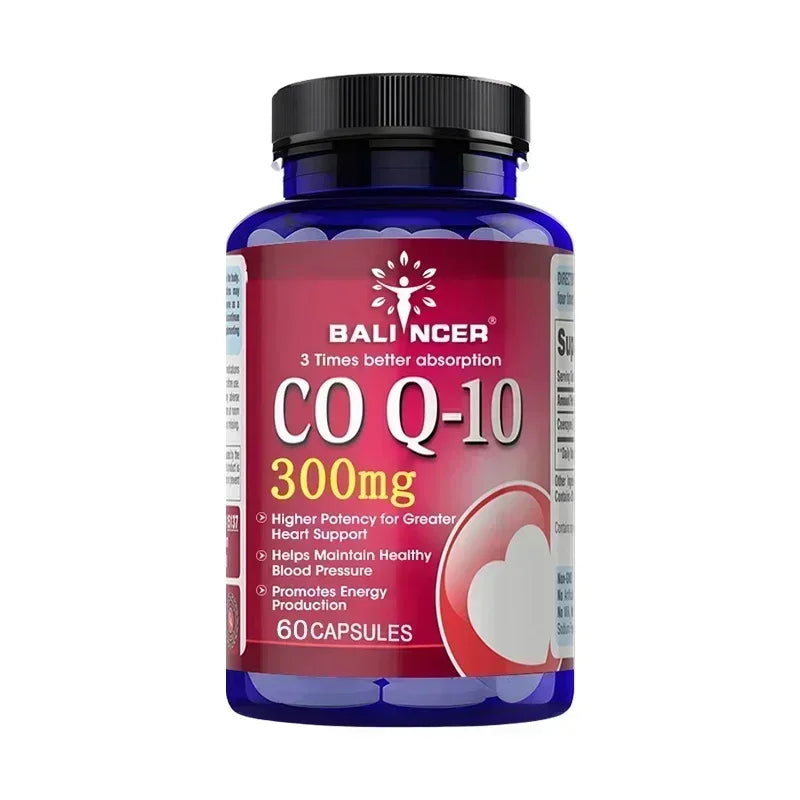 CoQ10 300mg Capsules - Highly Absorbable Antioxidant, Cardiovascular Heart Energy Support, Vegan, Non-GMO, Gluten-Free