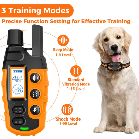 3300Ft Electric Dog Training Collar Remote Control Waterproof Pet BehaviorFor 5-120lbs Puppy With Shock Vibration - Merit Sell