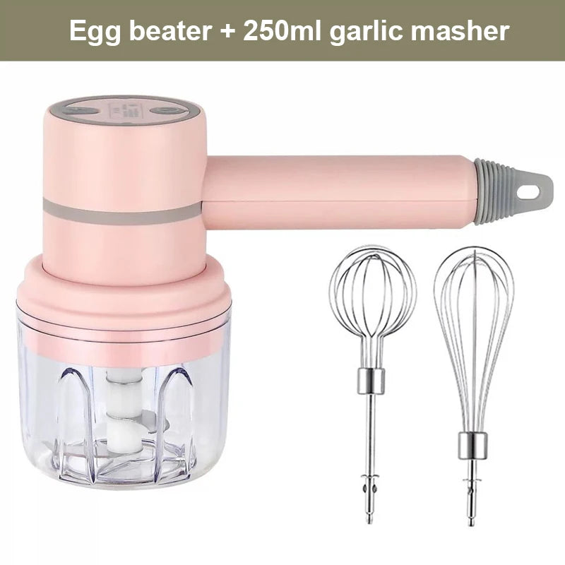 Wireless Portable Electric Food Mixer Hand Blender 3 Speeds High Power Dough Blender Egg Beater Baking Hand Mixer Kitchen Tools