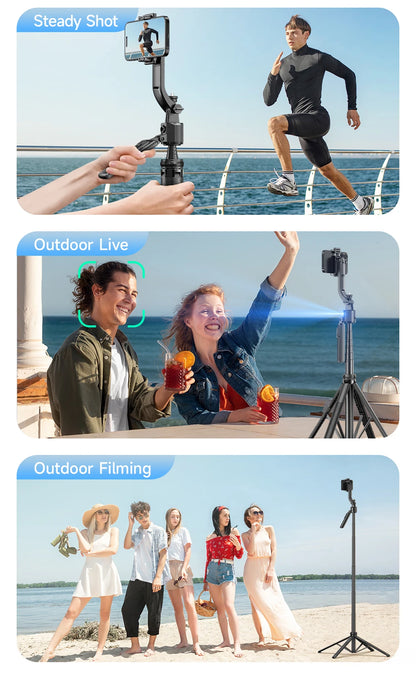 C17 Tripod 360°Auto-Rotation AI Tracking Remote Control Bluetooth Shooting Quadrapod Selfie Stick Stabilizer Optional Fill Light