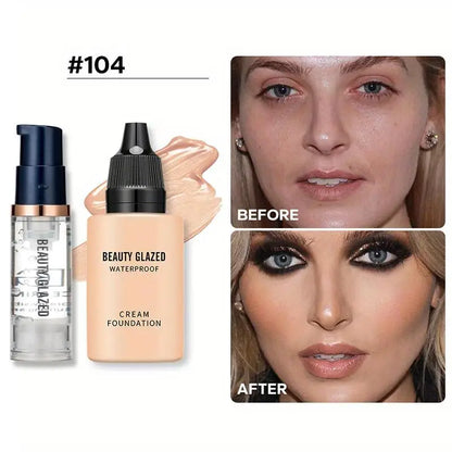 2Pcs Makeup Set Primer & Foundation Matte Velvet Waterproof Foundation Long Lasting Portable Makeup Travel Makeup Set