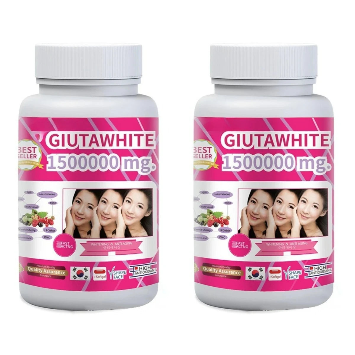 Beauty Nutrition Softgel Capsules with Glutathione Vitamin C Collagen Hyaluronic Acid Zinc Biotin Antioxidant Support 100 Count