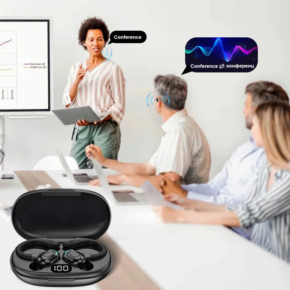 BT 5.0 AI Language Translation Earbuds High Accuracy Language Translator Headphones Smart Translator Earbuds for Travel Business