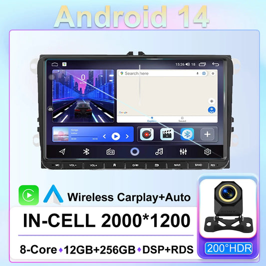 Android 14 Car Radio For Volkswagen Bora Golf 6 Passat Scirocco Sharan Touran Amarok For Skoda Octavia Fabia 2 Multimedia Video