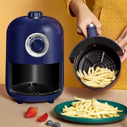 1L Capacity Oil Free Deep Fryer French Fries Chicken Frying Machine Time and Temperature Adjustable Smokeless Mini Bake Oven