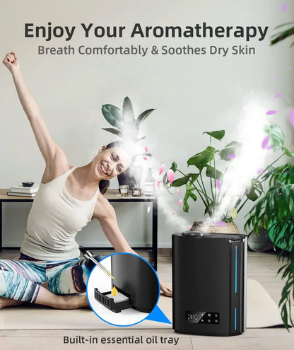 Ultrasonic Humidifier 6L 360° Adjustable Mist Direction 7 Color Light Aroma Fragrance for Bedroom,Children's Room,300 ml/h 3 Gea