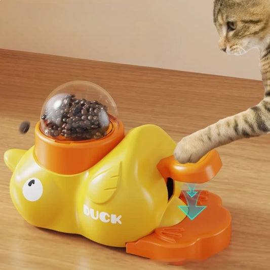 "Duck-shaped Pet Feeder - Eco-friendly Design, Non-toxic Paint, Entertaining While Stimulating The Natural Foraging Instinct"