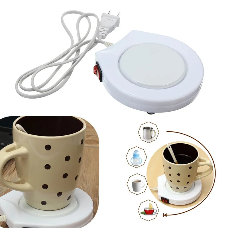 Protable Electronic Coffee Milk Tea Cup Heater Mug Insulation Cup Heater Warmer Pad Office Electric Cup Heater US Plug