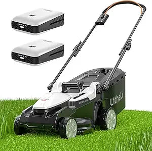 Litheli 16 Inch Lawn Mower 2x20V Electric Coreless Lawn Mower Lightweight Push Mower with 6-Position Height Adjustment, 2 X 4.0A