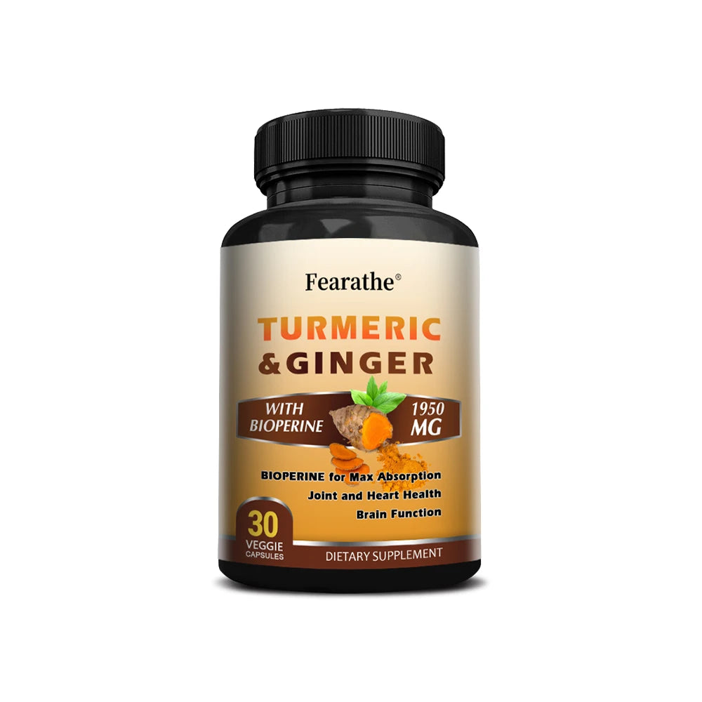 Organic Turmeric Curcumin 1500mg Capsules with Ginger & Black Pepper, Support Joint, Muscle, Digestive & Immune Wellness