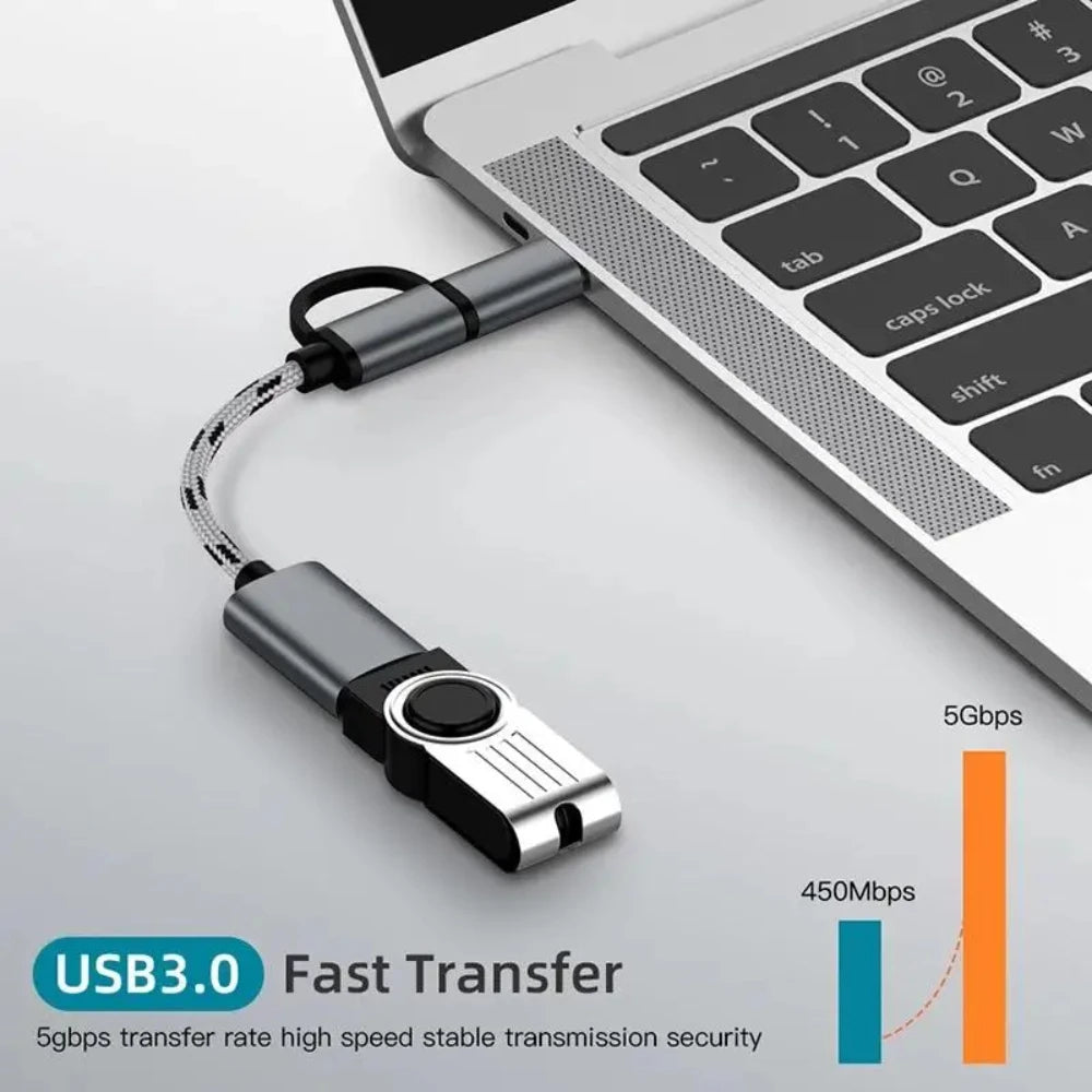 NNBILI New 2 in 1 USB 3.0 OTG Adapter Type C Micro USB to Type C Adapter Cable OTG Convertor for Gamepad Flash Disk Type-C Cable