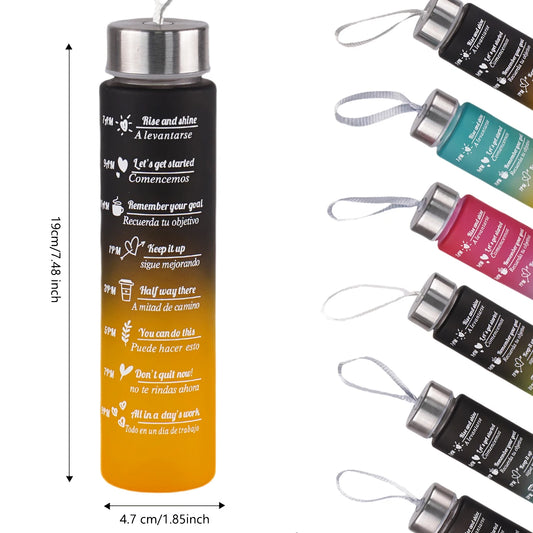 300ml Water Bottle BPA Free leak proof High Quality Drink Bottles With Time Marker Fitness Sports Reusable Outdoors